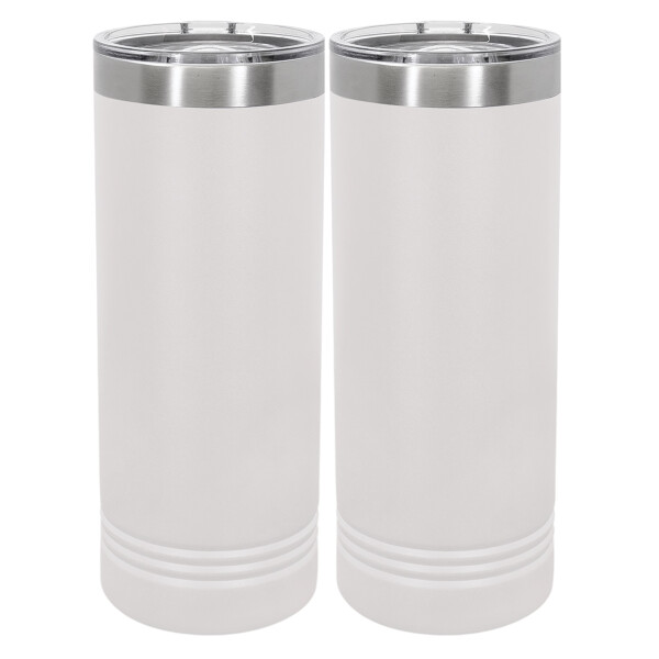 Custom Printed no Minimum 22 oz white stainless skinny tumbler