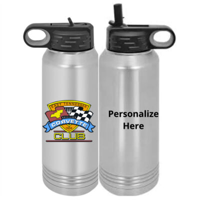 Printed Personalized  -  Custom 30 oz. Silver Stainless Steel Vacuum Insulated Water Bottle Thumbnail