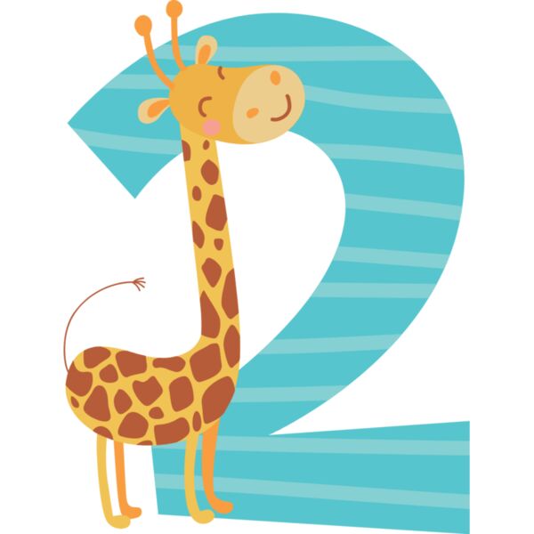 Two Birthday Animal Giraffe Number 1 Thumbnail