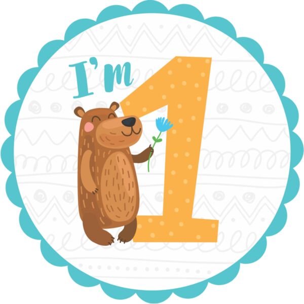 One Birthday Animal Bear Number 2 Thumbnail