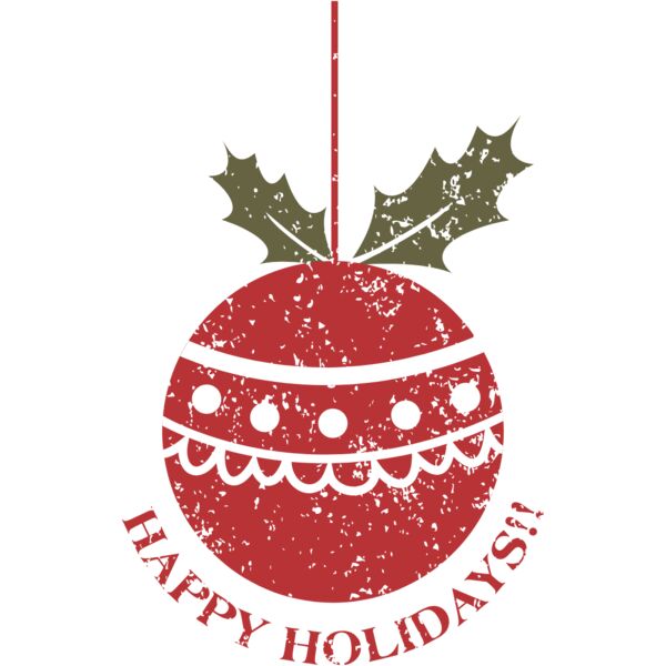 Happy Holidays Christmas Ornament Stamp 1 Thumbnail